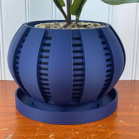 The Arik Indoor Orchid Planter Pot with Drainage Tray, Modern Unique - Picture 2 of 8